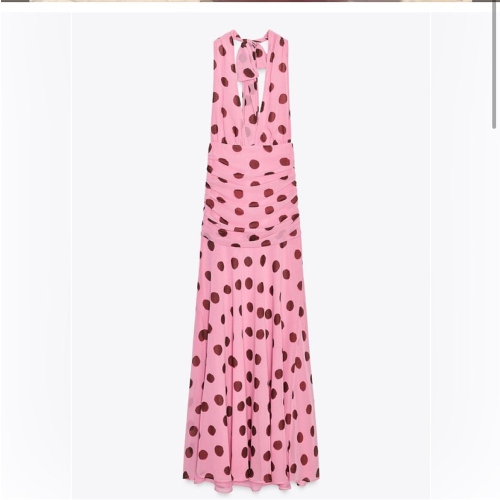 Pink Polka Dot Maxi Dress 🩷🤎🤎